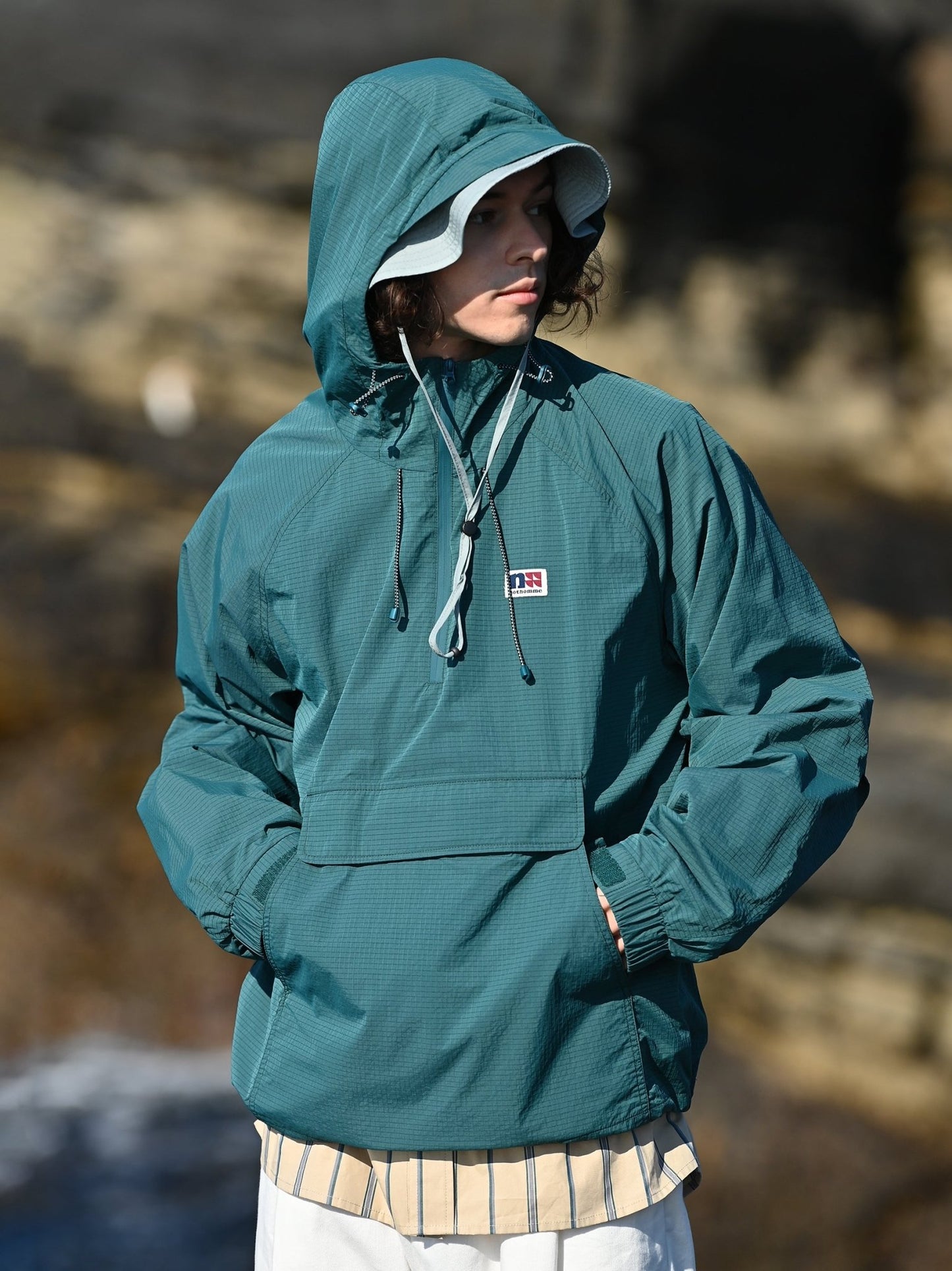 HALF OPEN COLLAR HOODED JACKET UPF50+ N22257