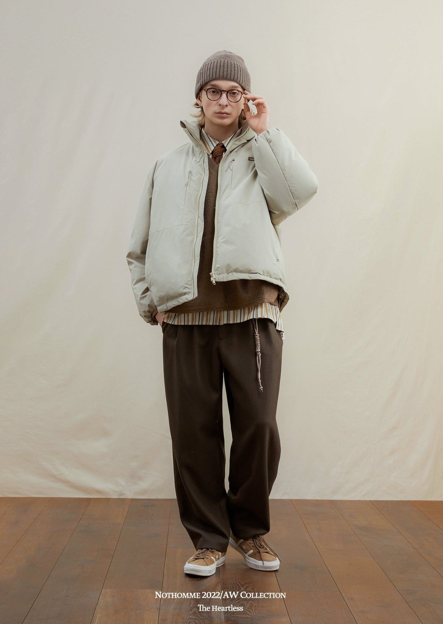 ウール50%マウンテンタイドオータムソリッドカラーストレートパンツN78778