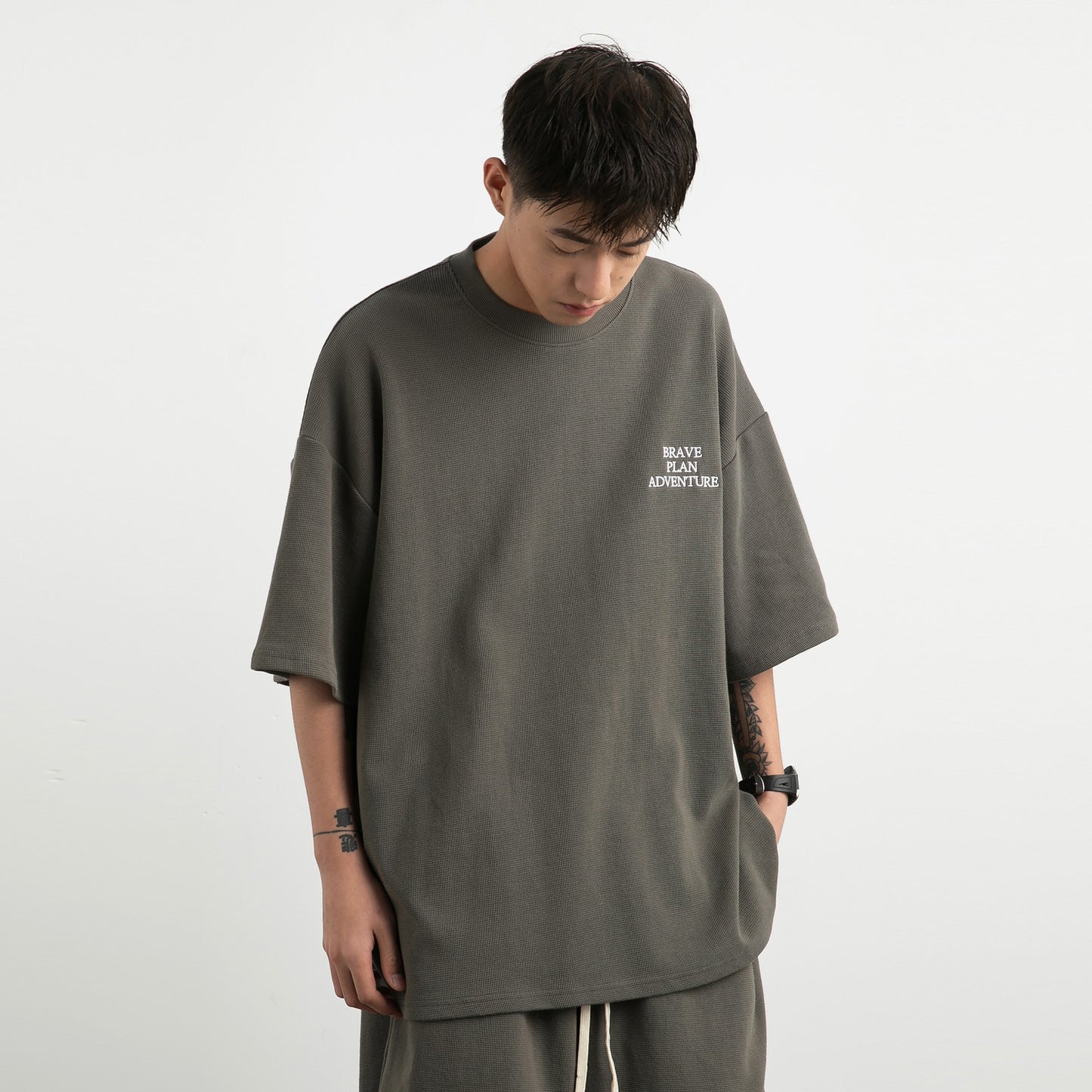 WAFFLE SHORT-SLEEVED T-SHIRT V48321