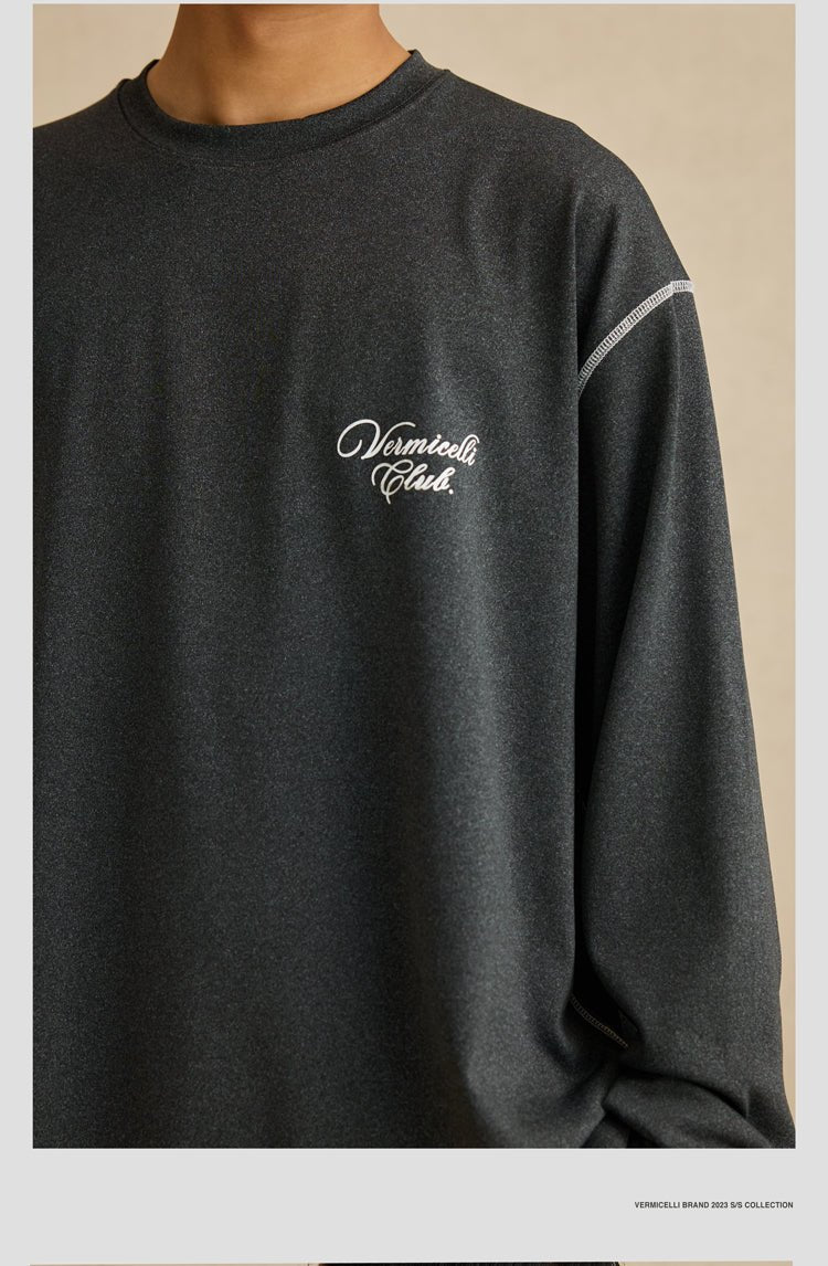 SPORTS STYLE LOOSE-FITTING LONG-SLEEVED T-SHIRT V47885