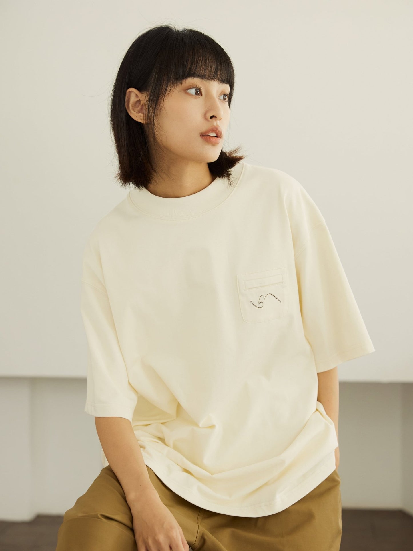 LOOSE ROUND NECK SHORT SLEEVE T-SHIRT L66312