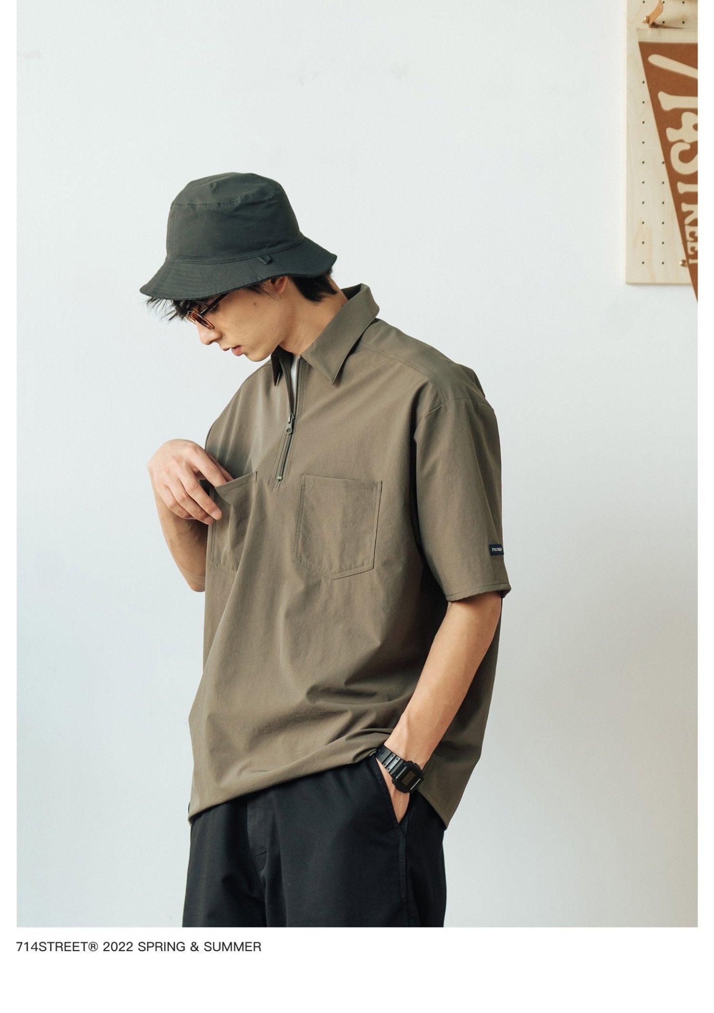 SHORT SLEEVE WORK ZIP POLO SHIRT S75752