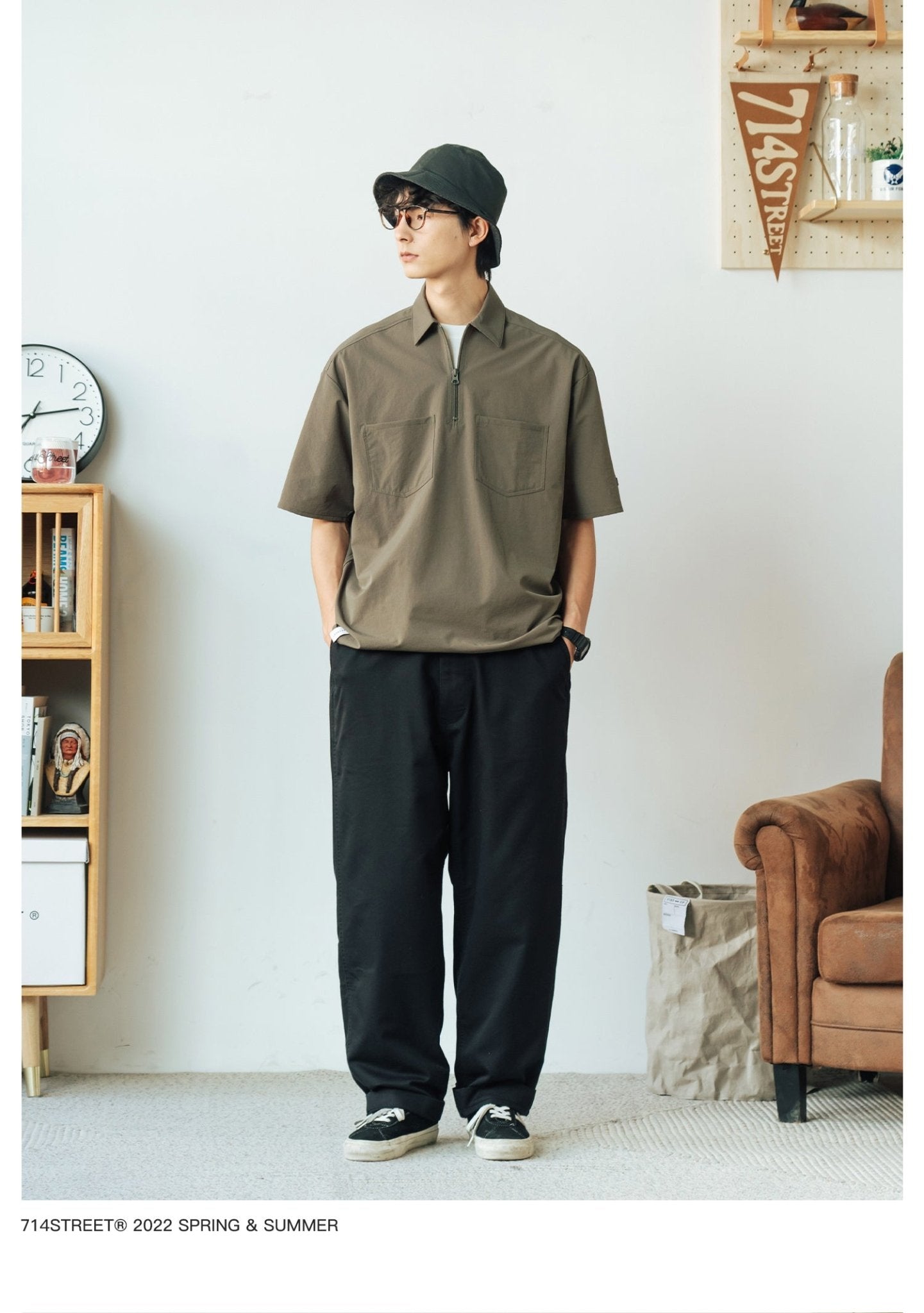 SHORT SLEEVE WORK ZIP POLO SHIRT S75752