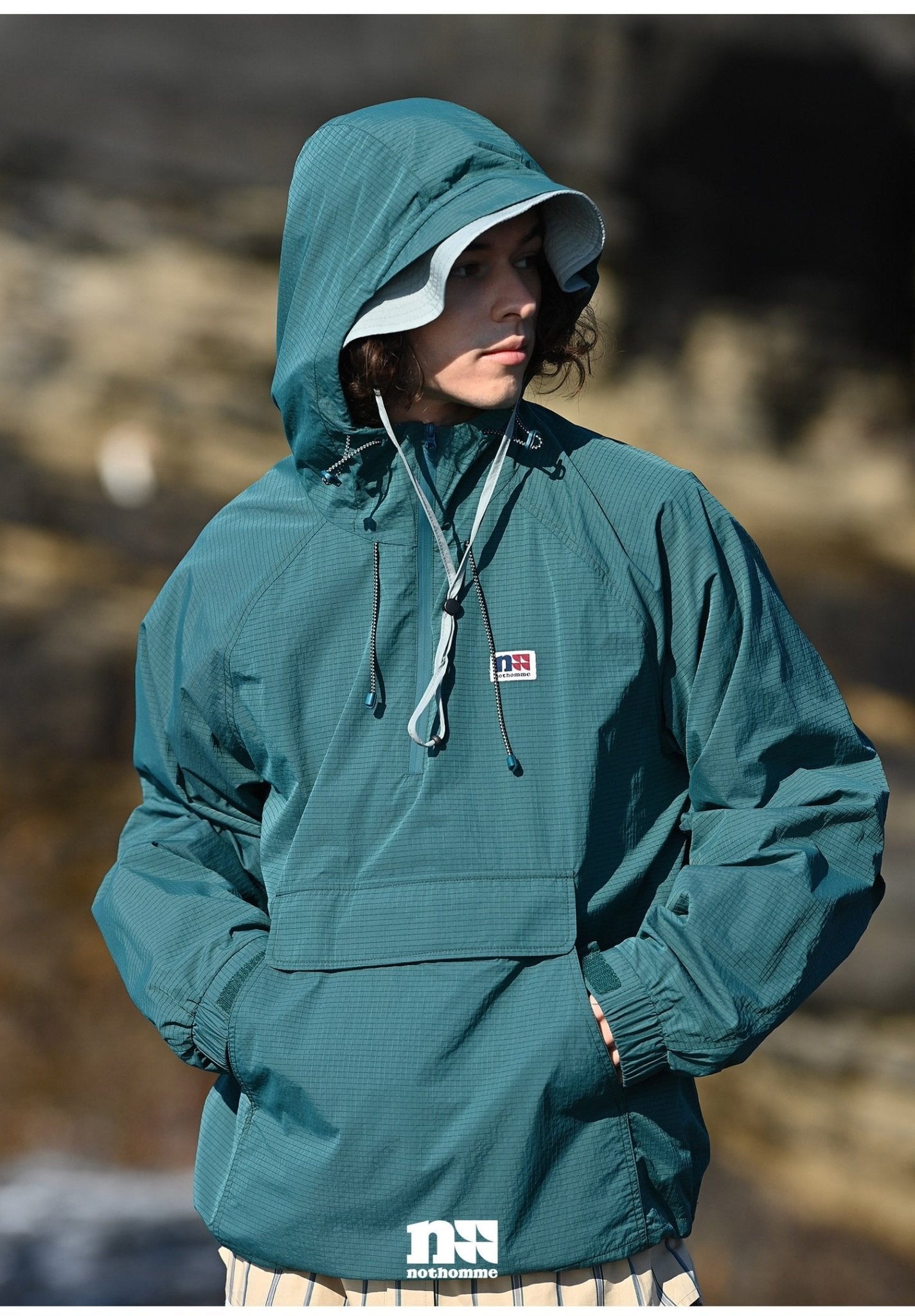 HALF OPEN COLLAR HOODED JACKET UPF50+ N22257