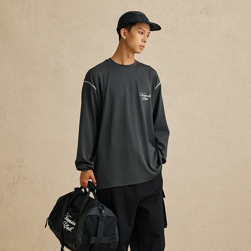 SPORTS STYLE LOOSE-FITTING LONG-SLEEVED T-SHIRT V47885