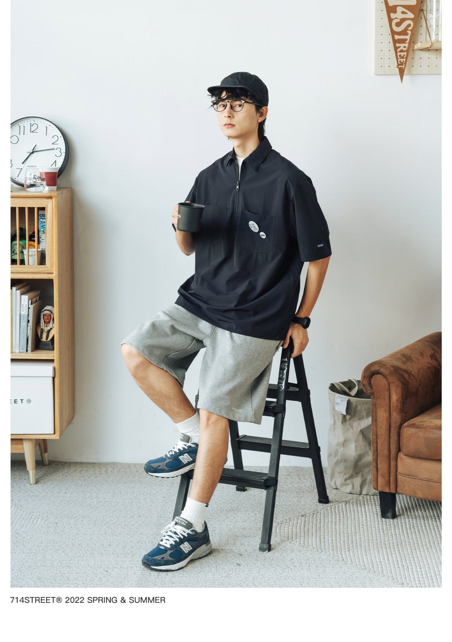 SHORT SLEEVE WORK ZIP POLO SHIRT S75752