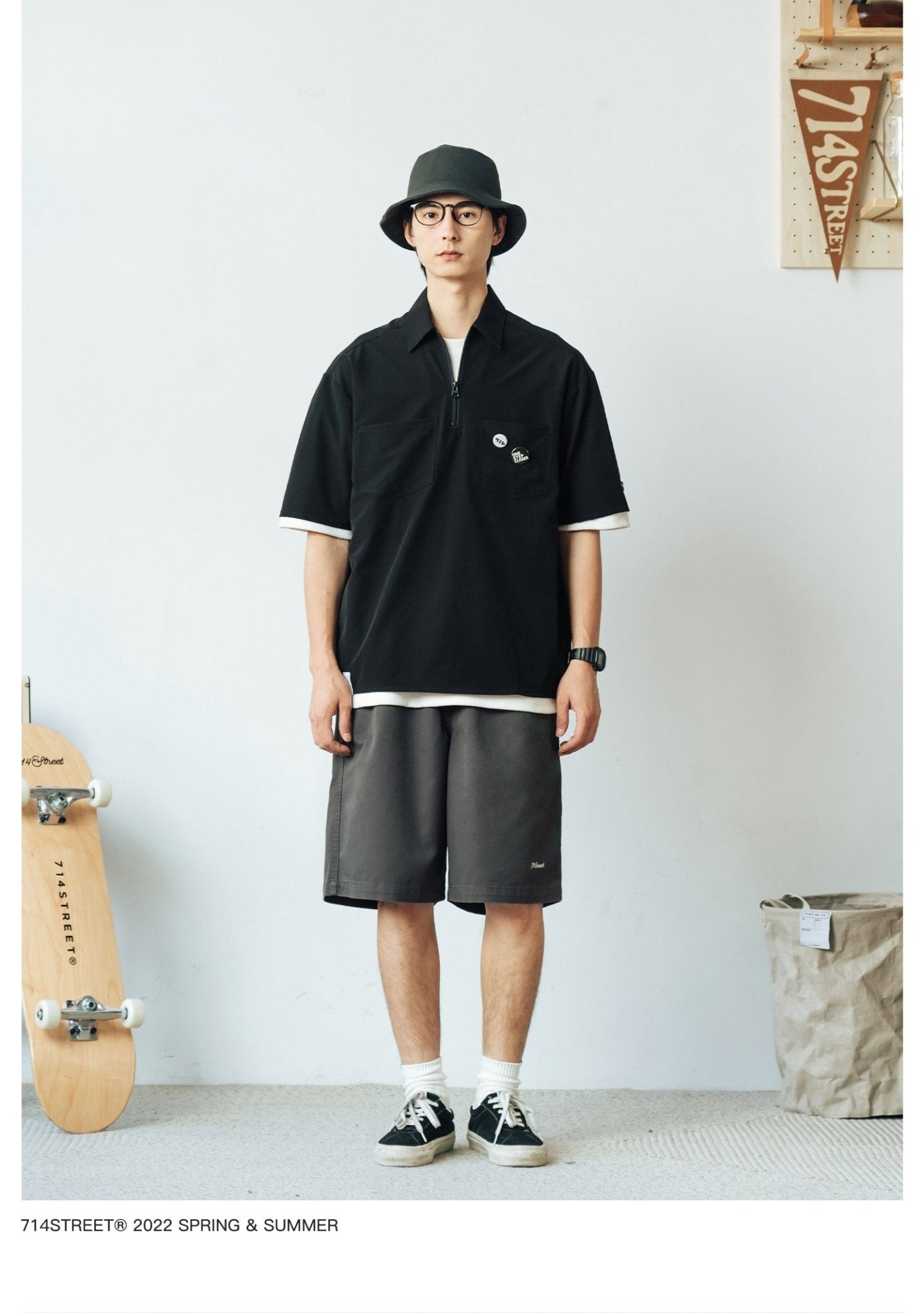 SHORT SLEEVE WORK ZIP POLO SHIRT S75752