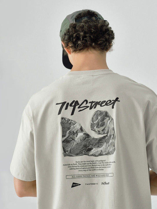 速乾性ロックプリントクールフィーリング半袖TシャツS050112