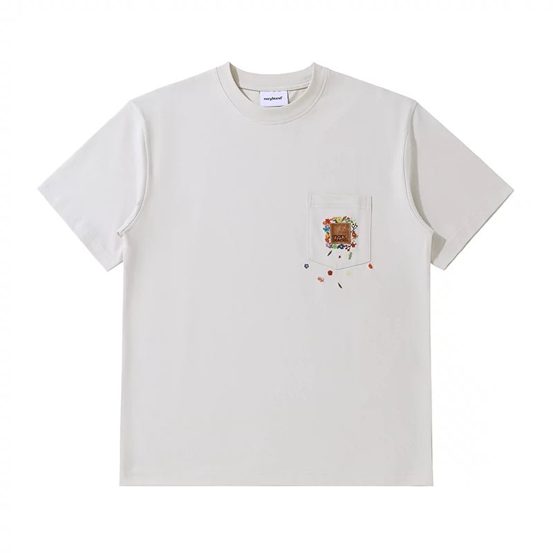 刺繍スモールポケットデザインTシャツ N051416
