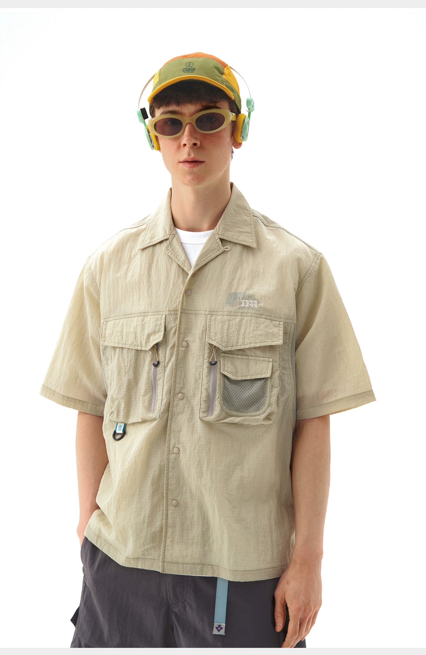 UPF50 +日焼け止め抗菌Tシャツオーバーオールポケット半袖シャツ R06162