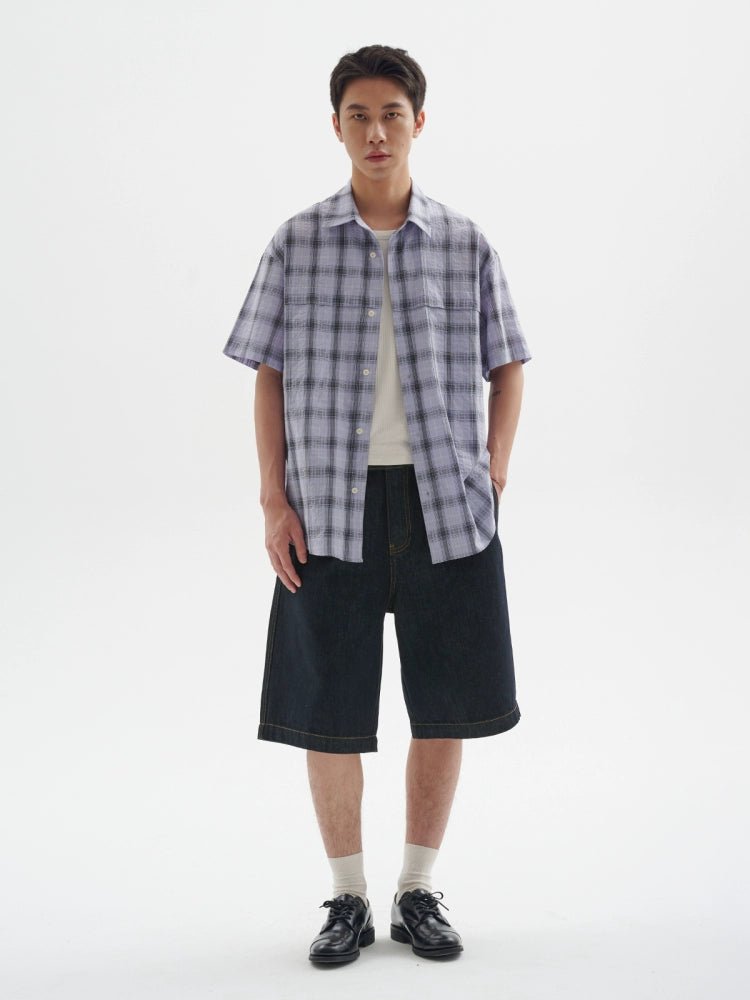 ウォッシュ ディストレストデニムショーツ B06239