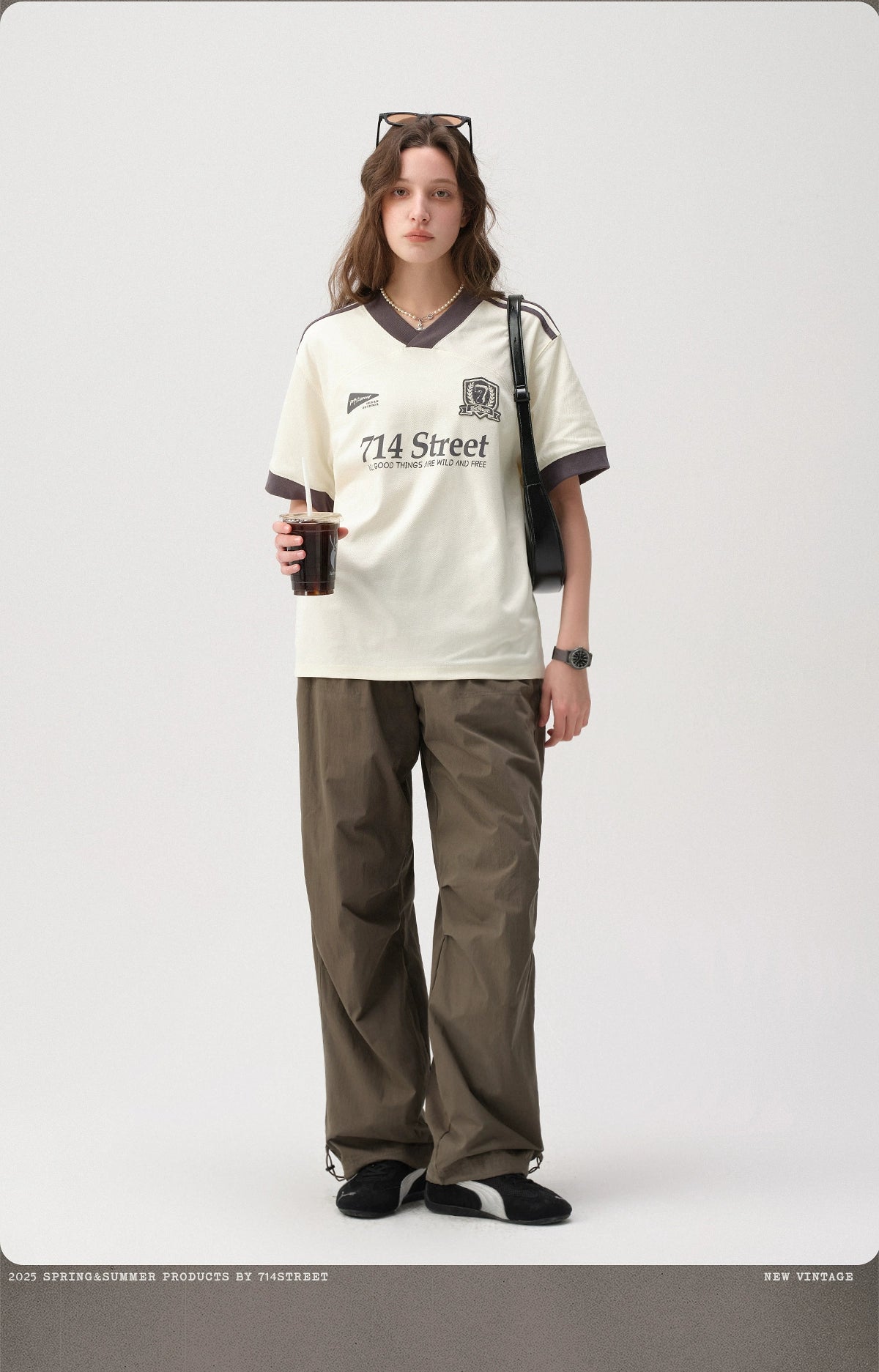 メッシュプリントジャージーVネック半袖Tシャツ S050117