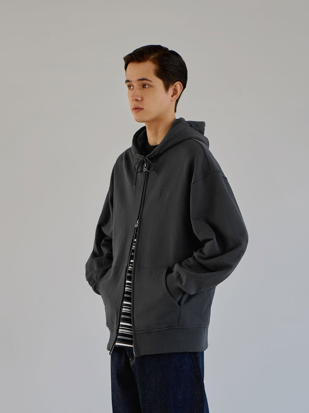 DOUBLE OPEN ZIP HOODIE SWEATSHIRT E91135