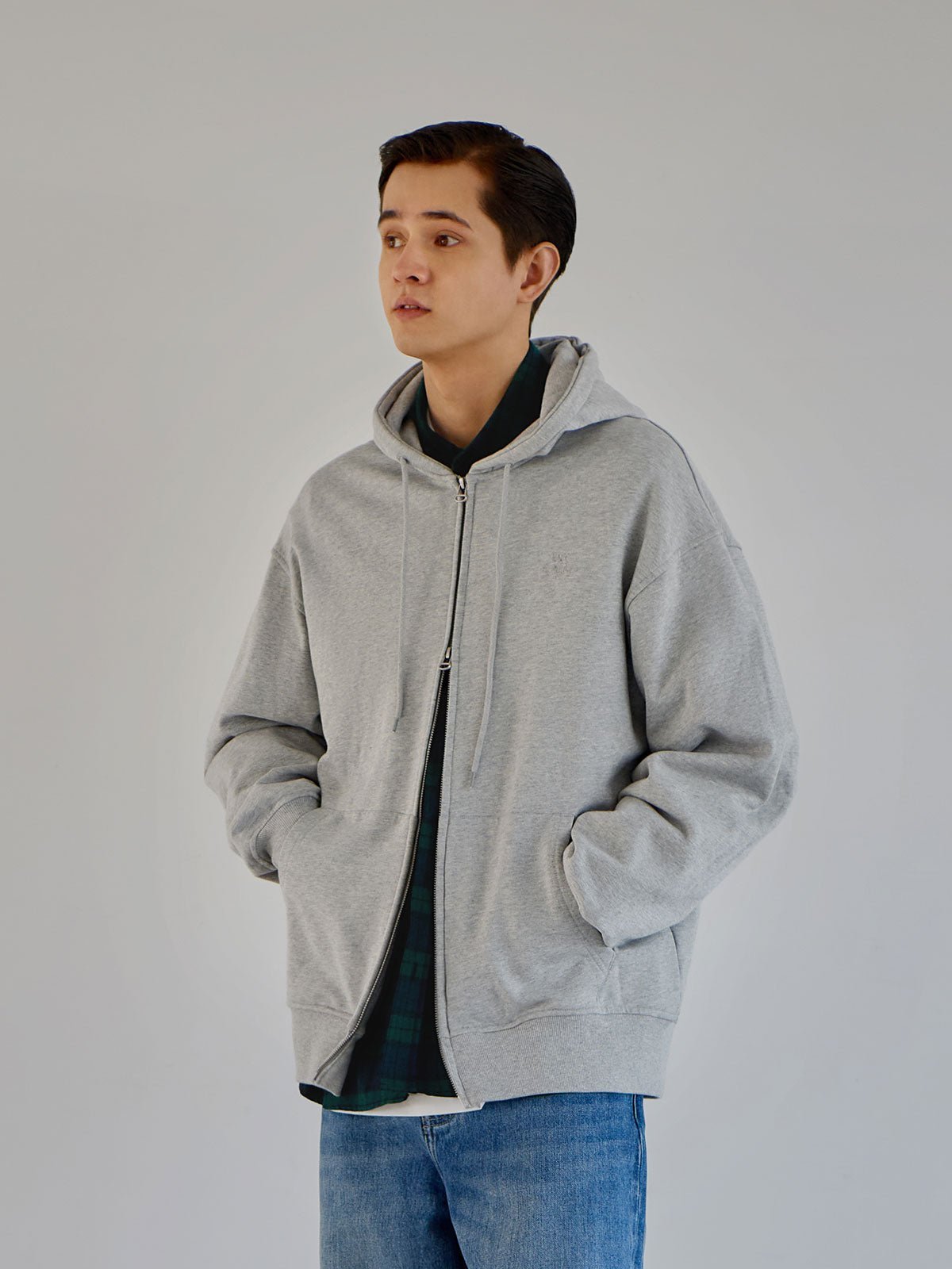 DOUBLE OPEN ZIP HOODIE SWEATSHIRT E91135