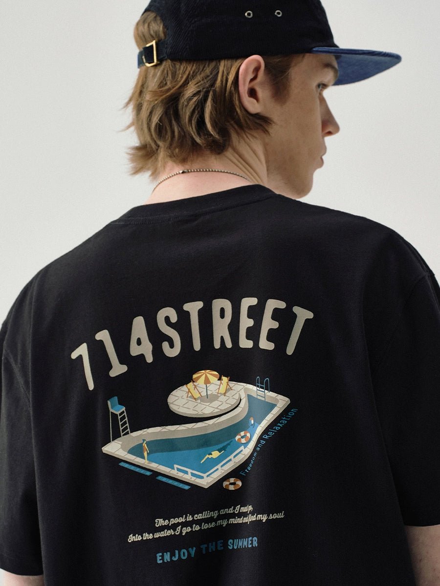 ヘビー260gプールプリントコットン半袖Tシャツ S050124
