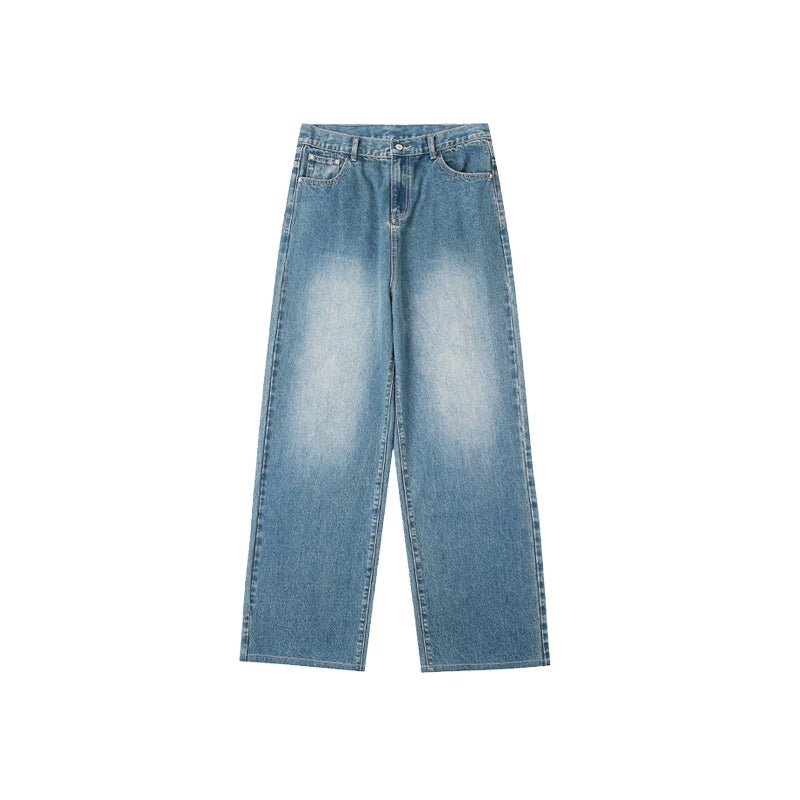 BLUE WASH STRAIGHT LEG WIDE JEANS C92211