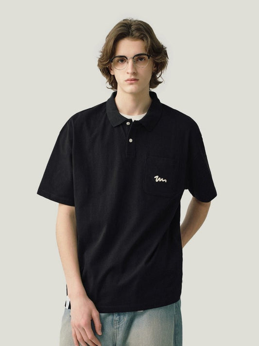 714streetトレンディカジュアルポロシャツメンズサマーニューTシャツトップメンズジャパニーズラペル半袖Tシャツ S050116