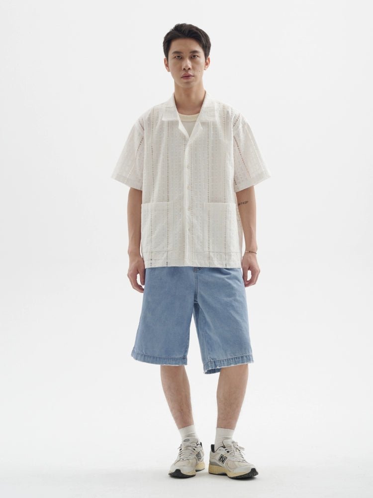 ウォッシュ ディストレストデニムショーツ B06239
