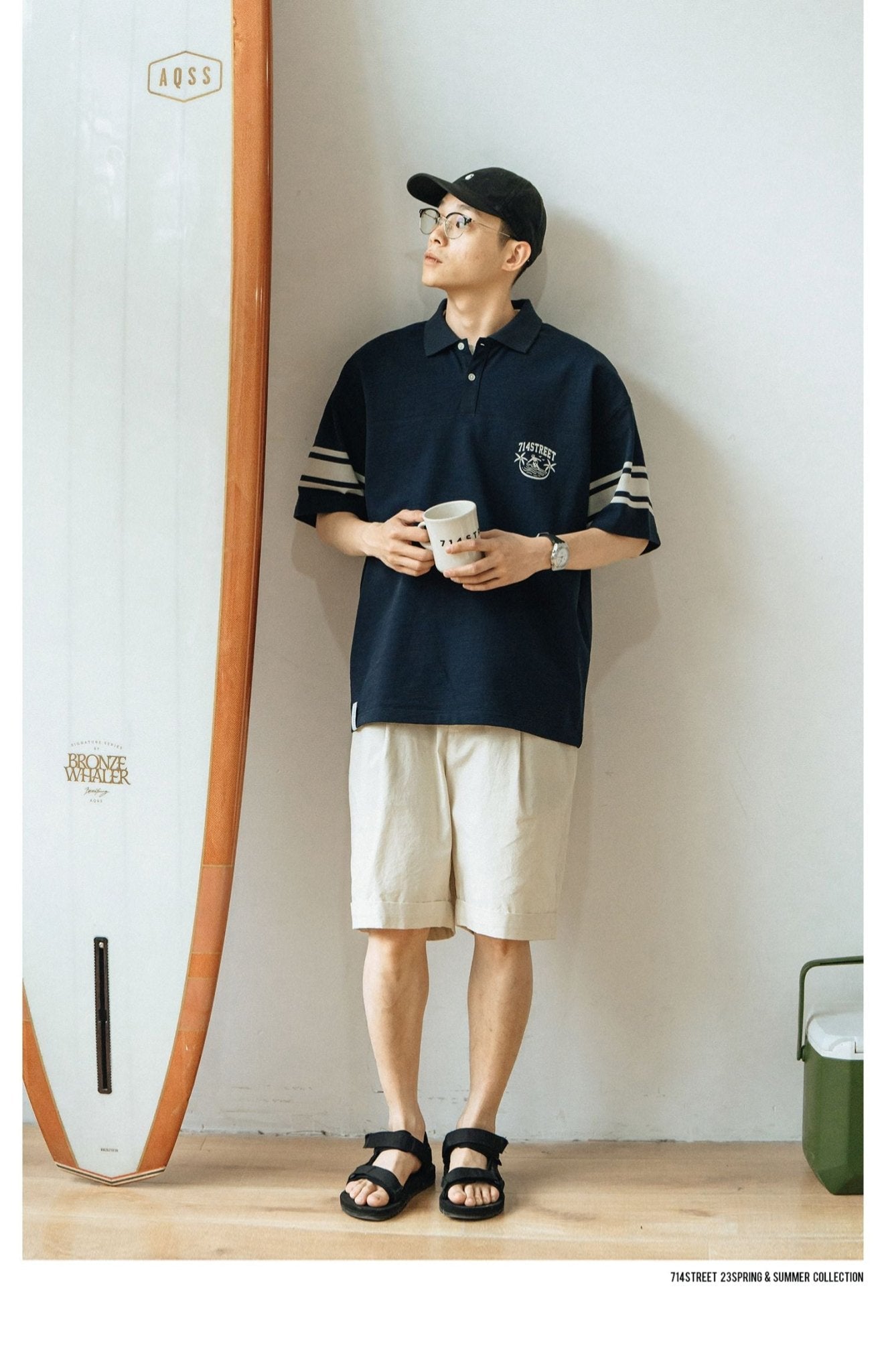 LOOSE-FITTING, HALF-SLEEVED, SHORT-SLEEVED POLO SHIRT" S77795